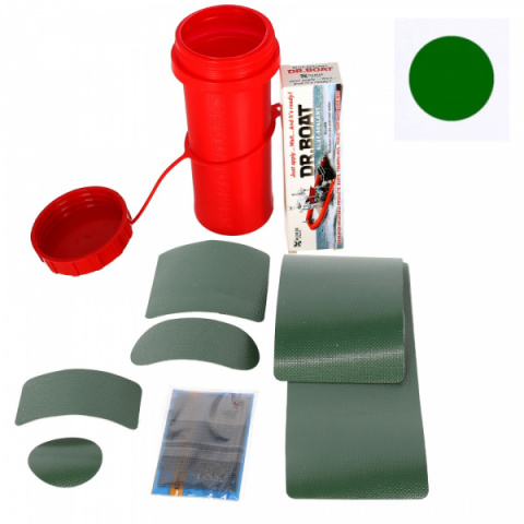 Zestaw Naprawczy Klej Dr. Boat + Łatki PVC + Siatka + Pudełko na klej CZARNY Zestaw Naprawczy Klej Dr. Boat + Łatki PVC + Siatka + Pudełko na klej CZARNY