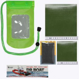Zestaw Naprawczy Klej Dr. Boat + Łatki ZIELONE PVC + Siatka wzmacniająca + Pudełko na klej Do Basenu