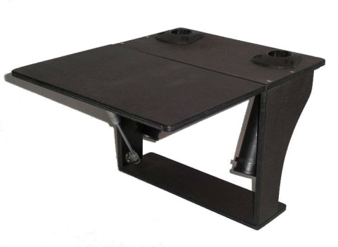 Folding table with a side for a pontoon with a holder for 2 rods Folding table with a side for a pontoon with a holder for 2 rods