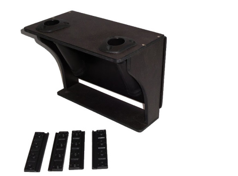 Folding table with a side for a pontoon with a holder for 2 rods Folding table with a side for a pontoon with a holder for 2 rods