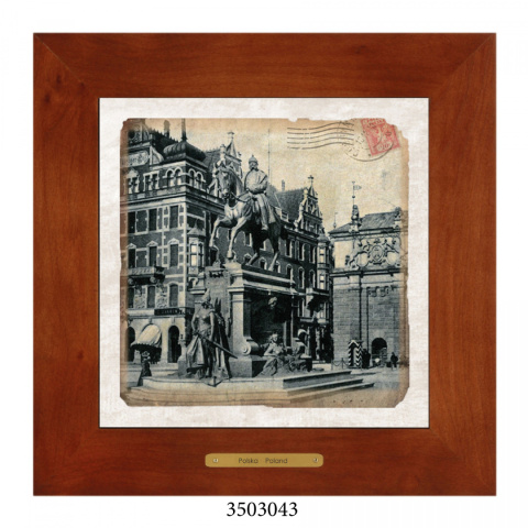 Obrazek Ceramiczny Gdańsk 28x28 cm w Drewnianej Ramce Obrazek Ceramiczny Gdańsk 28x28 cm w Drewnianej Ramce