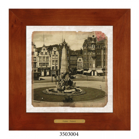 Obrazek Ceramiczny Gdańsk 28x28 cm w Drewnianej Ramce Obrazek Ceramiczny Gdańsk 28x28 cm w Drewnianej Ramce