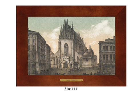 Obrazek Ceramiczny Kraków 38x28 cm w Drewnianej Ramce Obrazek Ceramiczny Kraków 38x28 cm w Drewnianej Ramce
