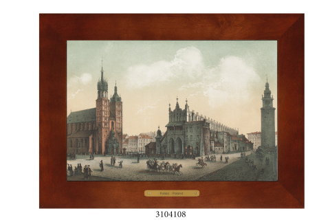 Obrazek Ceramiczny Kraków 38x28 cm w Drewnianej Ramce Obrazek Ceramiczny Kraków 38x28 cm w Drewnianej Ramce