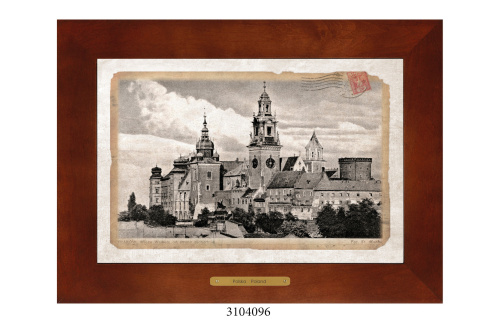 Obrazek Ceramiczny Kraków 38x28 cm w Drewnianej Ramce Obrazek Ceramiczny Kraków 38x28 cm w Drewnianej Ramce