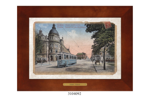 Obrazek Ceramiczny Kraków 38x28 cm w Drewnianej Ramce Obrazek Ceramiczny Kraków 38x28 cm w Drewnianej Ramce