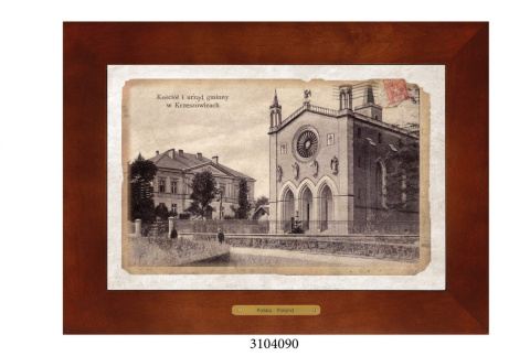 Obrazek Ceramiczny Kraków 38x28 cm w Drewnianej Ramce Obrazek Ceramiczny Kraków 38x28 cm w Drewnianej Ramce