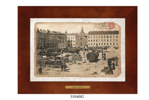 Obrazek Ceramiczny Kraków 38x28 cm w Drewnianej Ramce Obrazek Ceramiczny Kraków 38x28 cm w Drewnianej Ramce