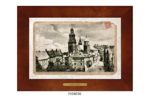 Obrazek Ceramiczny Kraków 38x28 cm w Drewnianej Ramce Obrazek Ceramiczny Kraków 38x28 cm w Drewnianej Ramce