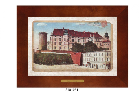 Obrazek Ceramiczny Kraków 38x28 cm w Drewnianej Ramce Obrazek Ceramiczny Kraków 38x28 cm w Drewnianej Ramce