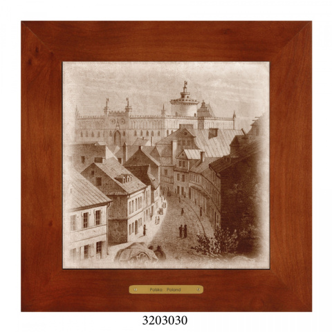 Obrazek Ceramiczny Lublin 18x18 cm w Drewnianej Ramce Obrazek Ceramiczny Lublin 18x18 cm w Drewnianej Ramce
