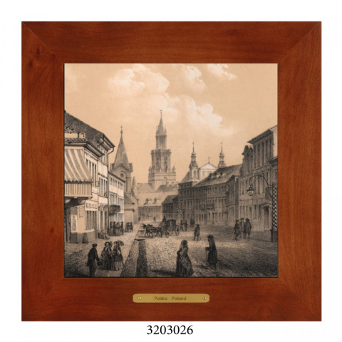 Obrazek Ceramiczny Lublin 18x18 cm w Drewnianej Ramce Obrazek Ceramiczny Lublin 18x18 cm w Drewnianej Ramce