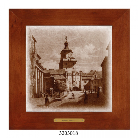 Obrazek Ceramiczny Lublin 18x18 cm w Drewnianej Ramce Obrazek Ceramiczny Lublin 18x18 cm w Drewnianej Ramce