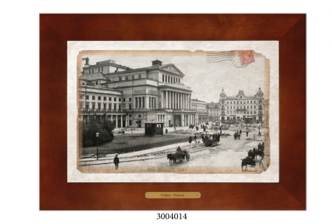 Obrazek Ceramiczny Warszawa 28x38 cm w Drewnianej Ramce Obrazek Ceramiczny Warszawa 28x38 cm w Drewnianej Ramce