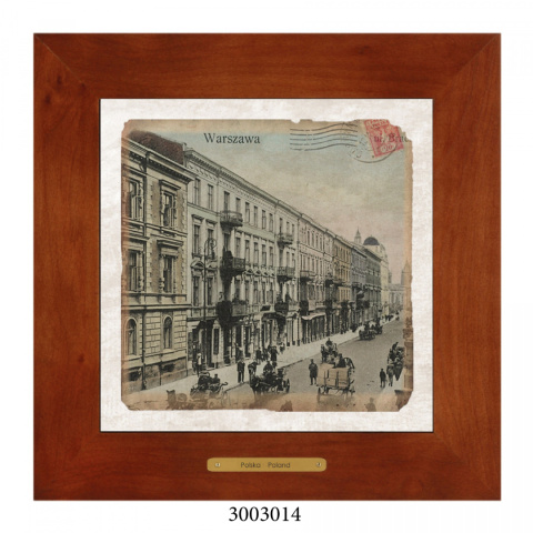 Obrazek Ceramiczny Warszawa 20x20 cm w Drewnianej Ramce Obrazek Ceramiczny Warszawa 20x20 cm w Drewnianej Ramce