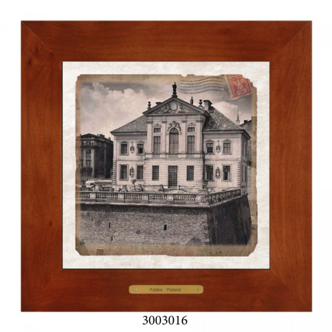 Obrazek Ceramiczny Warszawa 20x20 cm w Drewnianej Ramce Obrazek Ceramiczny Warszawa 20x20 cm w Drewnianej Ramce