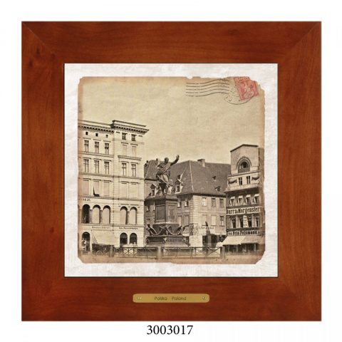Obrazek Ceramiczny Warszawa 20x20 cm w Drewnianej Ramce Obrazek Ceramiczny Warszawa 20x20 cm w Drewnianej Ramce