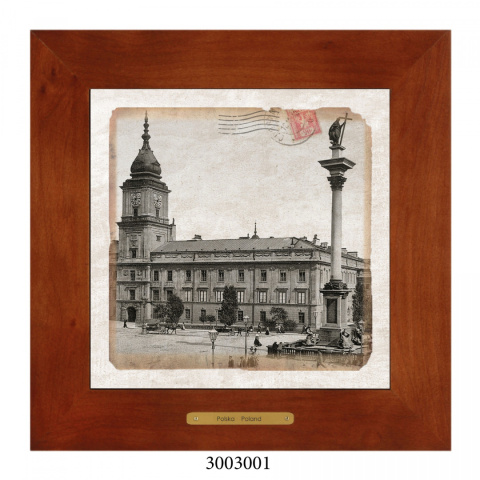 Obrazek Ceramiczny Warszawa 20x20 cm w Drewnianej Ramce Obrazek Ceramiczny Warszawa 20x20 cm w Drewnianej Ramce