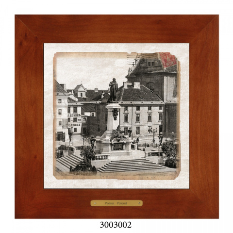Obrazek Ceramiczny Warszawa 20x20 cm w Drewnianej Ramce Obrazek Ceramiczny Warszawa 20x20 cm w Drewnianej Ramce