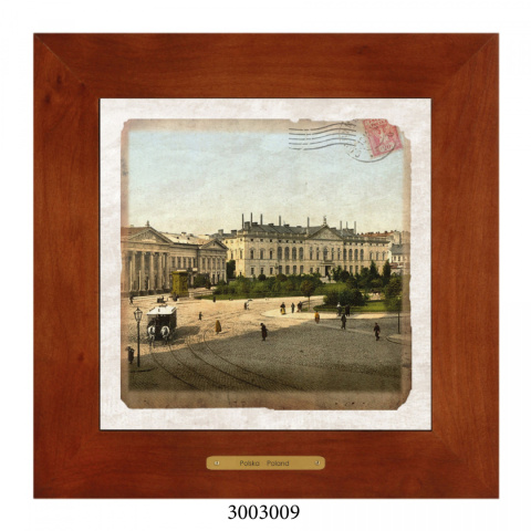 Obrazek Ceramiczny Warszawa 20x20 cm w Drewnianej Ramce Obrazek Ceramiczny Warszawa 20x20 cm w Drewnianej Ramce