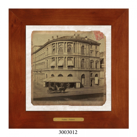 Obrazek Ceramiczny Warszawa 20x20 cm w Drewnianej Ramce Obrazek Ceramiczny Warszawa 20x20 cm w Drewnianej Ramce