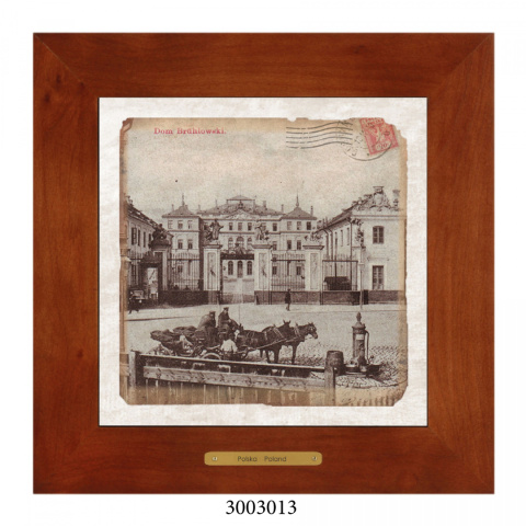 Obrazek Ceramiczny Warszawa 20x20 cm w Drewnianej Ramce Obrazek Ceramiczny Warszawa 20x20 cm w Drewnianej Ramce