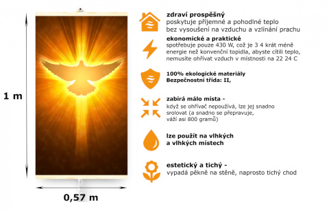 Nástěnný Infračervený Ohřívač TRIO HOLUB Topný Panel Nástěnný Infračervený Ohřívač TRIO HOLUB Topný Panel