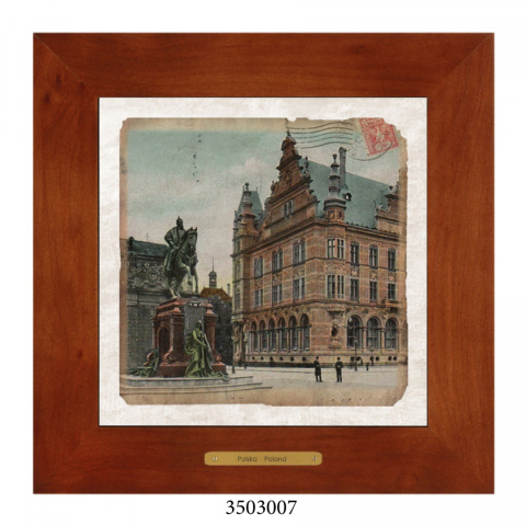 Obrazek Ceramiczny Gdańsk 28x28 cm w Drewnianej Ramce Obrazek Ceramiczny Gdańsk 28x28 cm w Drewnianej Ramce