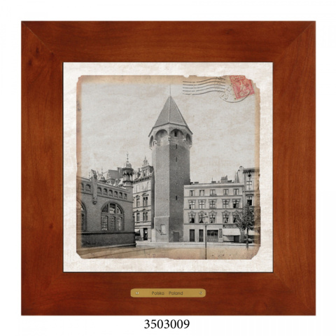 Obrazek Ceramiczny Gdańsk 28x28 cm w Drewnianej Ramce Obrazek Ceramiczny Gdańsk 28x28 cm w Drewnianej Ramce