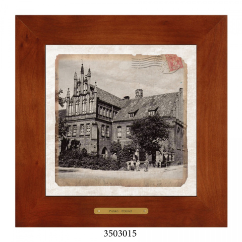 Obrazek Ceramiczny Gdańsk 28x28 cm w Drewnianej Ramce Obrazek Ceramiczny Gdańsk 28x28 cm w Drewnianej Ramce