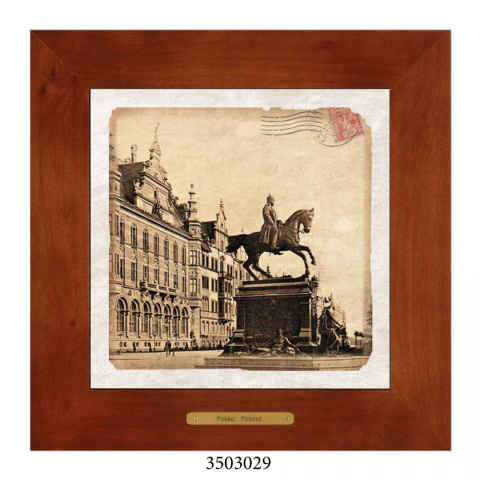 Obrazek Ceramiczny Gdańsk 28x28 cm w Drewnianej Ramce Obrazek Ceramiczny Gdańsk 28x28 cm w Drewnianej Ramce