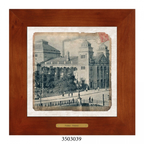 Obrazek Ceramiczny Gdańsk 28x28 cm w Drewnianej Ramce Obrazek Ceramiczny Gdańsk 28x28 cm w Drewnianej Ramce