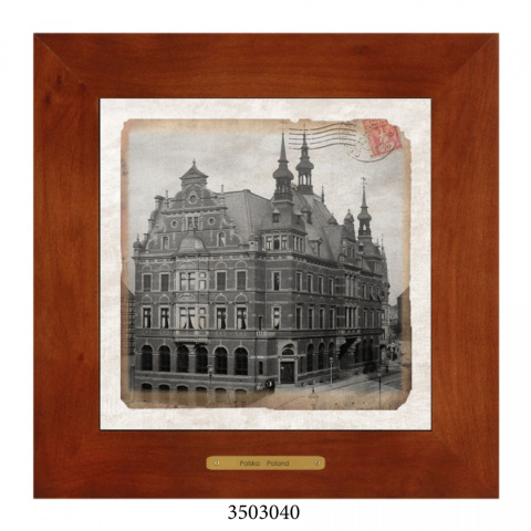 Obrazek Ceramiczny Gdańsk 28x28 cm w Drewnianej Ramce Obrazek Ceramiczny Gdańsk 28x28 cm w Drewnianej Ramce