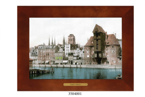 Obrazek Ceramiczny Gdańsk 28x38 cm w Drewnianej Ramce Obrazek Ceramiczny Gdańsk 28x38 cm w Drewnianej Ramce