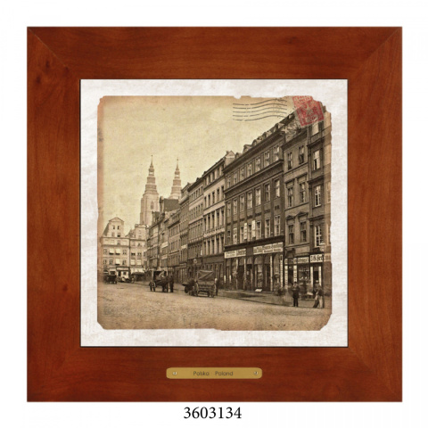 Obrazek Ceramiczny Wrocław 28x28 cm w Drewnianej Ramce Obrazek Ceramiczny Wrocław 28x28 cm w Drewnianej Ramce