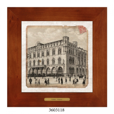 Obrazek Ceramiczny Wrocław 28x28 cm w Drewnianej Ramce Obrazek Ceramiczny Wrocław 28x28 cm w Drewnianej Ramce