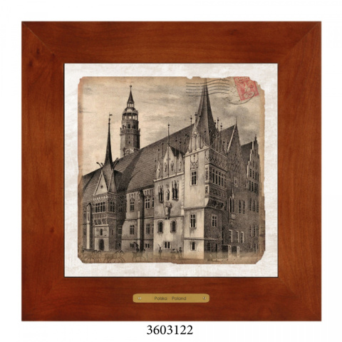 Obrazek Ceramiczny Wrocław 28x28 cm w Drewnianej Ramce Obrazek Ceramiczny Wrocław 28x28 cm w Drewnianej Ramce