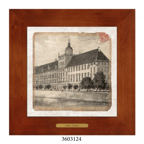 Obrazek Ceramiczny Wrocław 28x28 cm w Drewnianej Ramce Obrazek Ceramiczny Wrocław 28x28 cm w Drewnianej Ramce