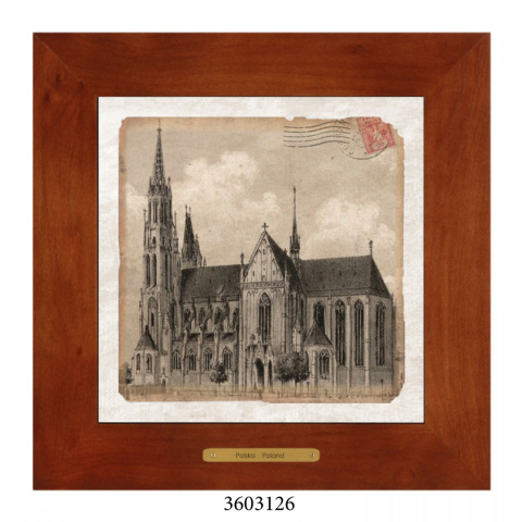 Obrazek Ceramiczny Wrocław 28x28 cm w Drewnianej Ramce Obrazek Ceramiczny Wrocław 28x28 cm w Drewnianej Ramce