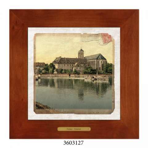 Obrazek Ceramiczny Wrocław 28x28 cm w Drewnianej Ramce Obrazek Ceramiczny Wrocław 28x28 cm w Drewnianej Ramce