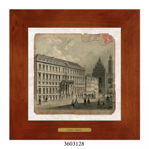 Obrazek Ceramiczny Wrocław 28x28 cm w Drewnianej Ramce Obrazek Ceramiczny Wrocław 28x28 cm w Drewnianej Ramce
