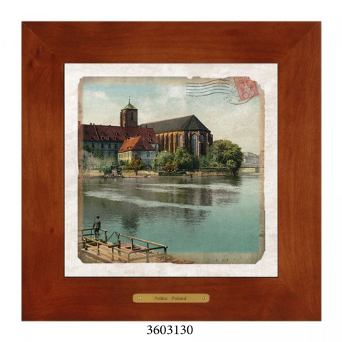 Obrazek Ceramiczny Wrocław 28x28 cm w Drewnianej Ramce Obrazek Ceramiczny Wrocław 28x28 cm w Drewnianej Ramce