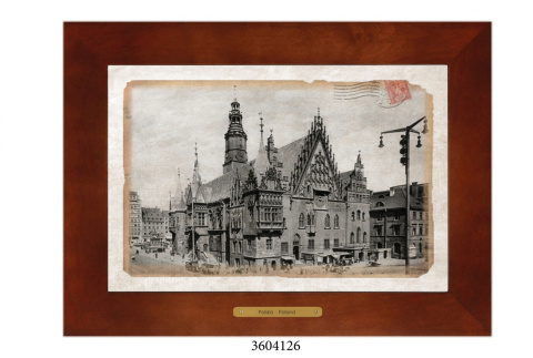 Obrazek Ceramiczny Wrocław 28x38 cm w Drewnianej Ramce Obrazek Ceramiczny Wrocław 28x38 cm w Drewnianej Ramce