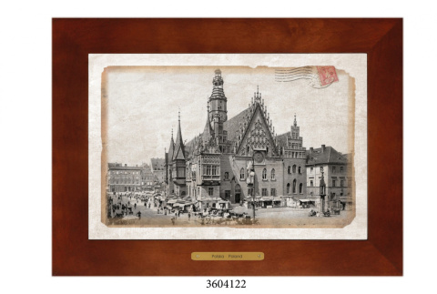 Obrazek Ceramiczny Wrocław 28x38 cm w Drewnianej Ramce Obrazek Ceramiczny Wrocław 28x38 cm w Drewnianej Ramce