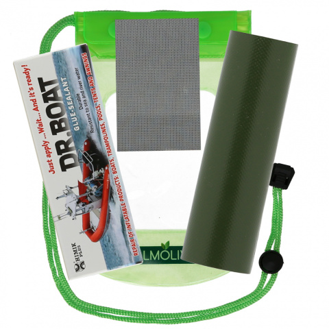 Repair Kit Dr. Boat + PVC patch + Reinforcing mesh + Glue box Repair Kit Dr. Boat + PVC patch + Reinforcing mesh + Glue box