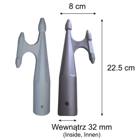 Hák 22cm FI 32mm Šedá Hák 22cm FI 32mm Šedá